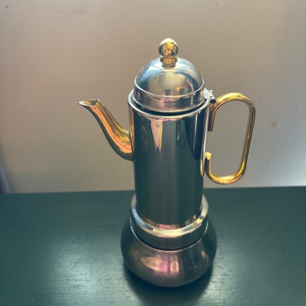24 Karat gold plated 18/10 Stainless Steel Espresso Maker (Made in Italy) - Picture 2 of 15